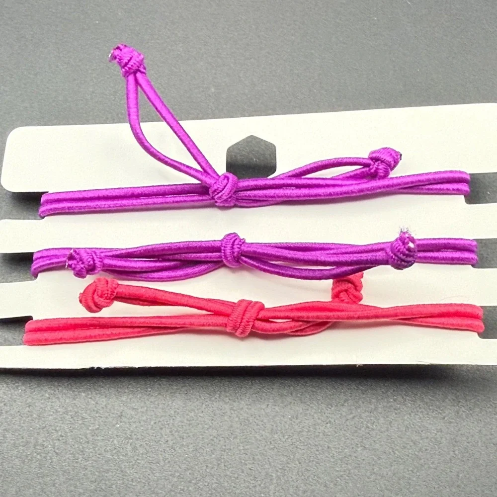 Rumi Name Bracelet Set of 3 Elastic Cord Personalized Pink‎ Purple Coral Kids